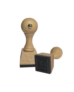 COLOP Stempel do ceramiki z indywidualnym wzorem, drewniany, kwadratowy – 2,5x2,5 cm